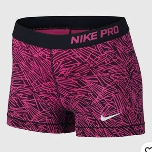 Nike Pro Dri-Fit Women's Pink and Black Shorts